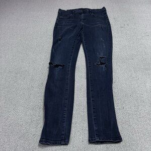 Citizens Of Humanity Jeans Rocket Petite High Rise Skinny Black Distressed 27